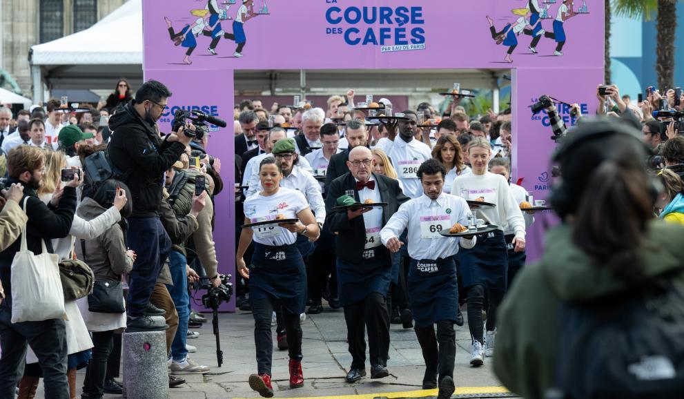 Waiters Race Across Paris